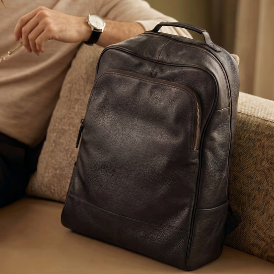 Mochila de Couro Legítimo Masculina Full Grain Premium