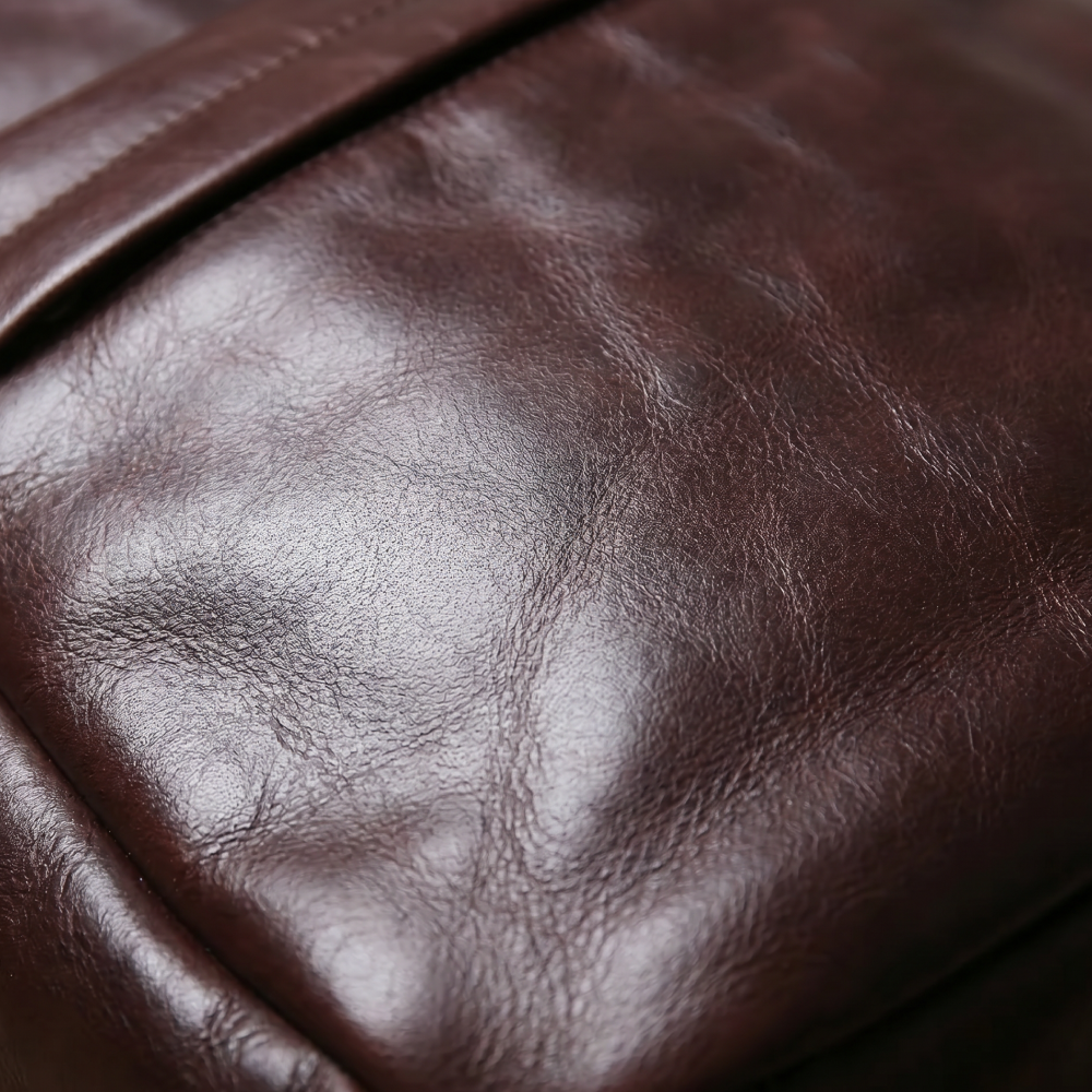 Mochila de Couro Legítimo Masculina Notebook 16 polegadas