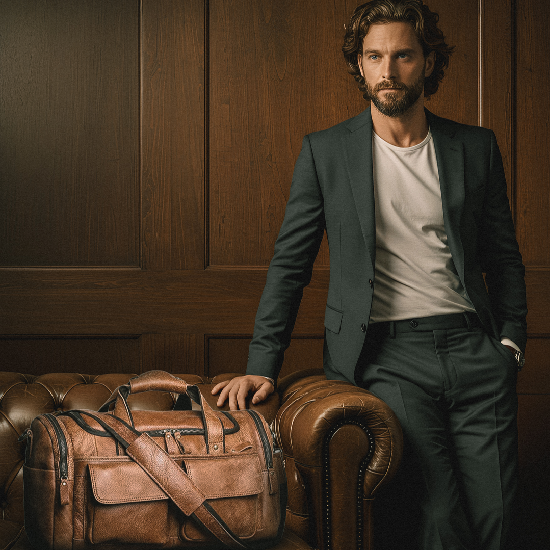 Mala de Viagem de Couro Legítimo Hephaestus