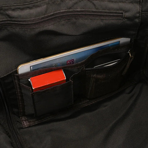 Mala Executiva de Couro Legítimo 35L Marrom Claro Hephaestus