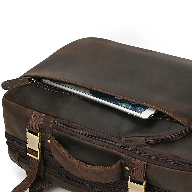 Mochila Executiva de Couro Legítimo Marrom