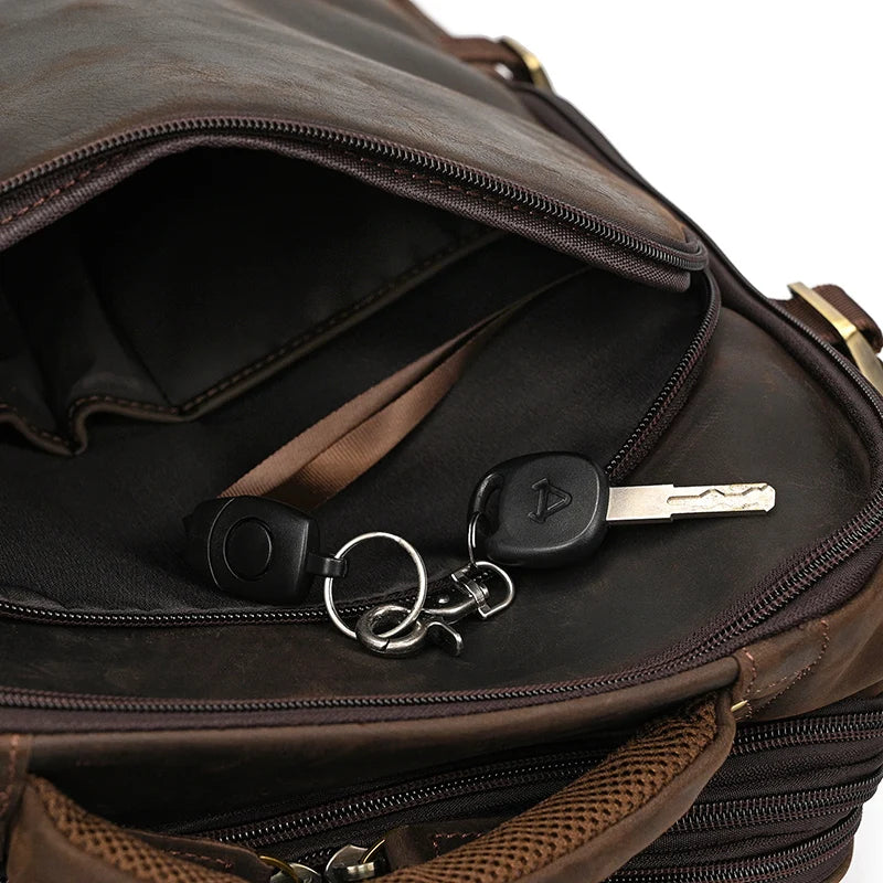 Mochila Executiva de Couro Legítimo Marrom