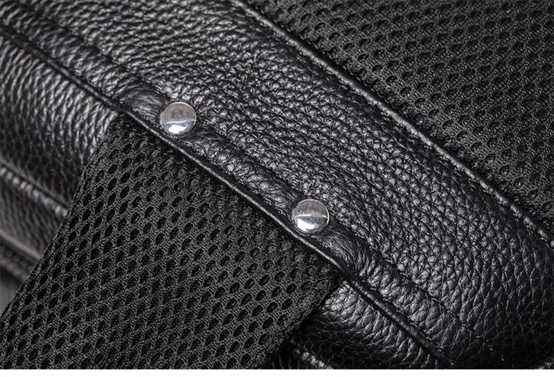 Mochila Executiva de Couro Legítimo Preto Hephaestus