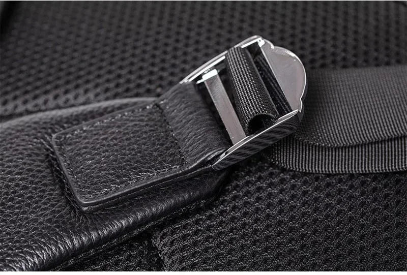 Mochila Executiva de Couro Legítimo Preto Hephaestus