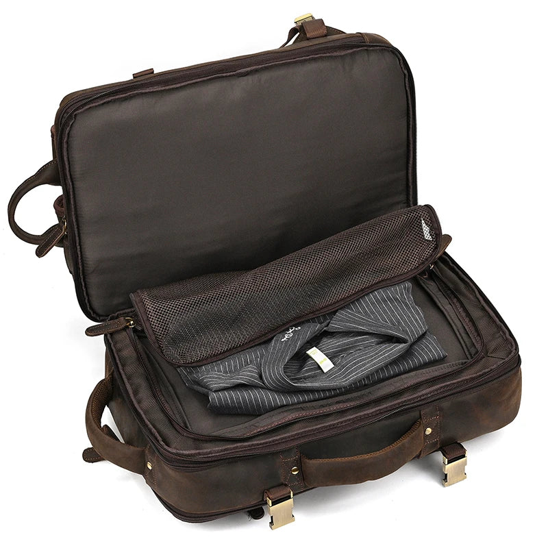 Mochila Executiva de Couro Legítimo Marrom