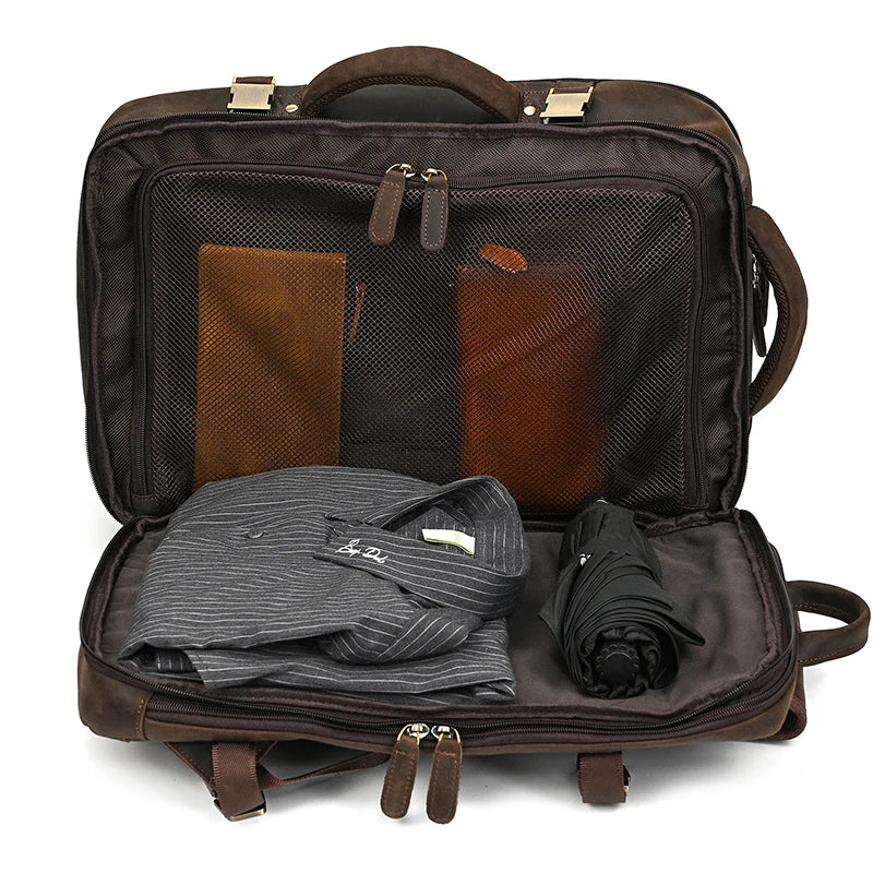 Mochila Executiva de Couro Legítimo Marrom