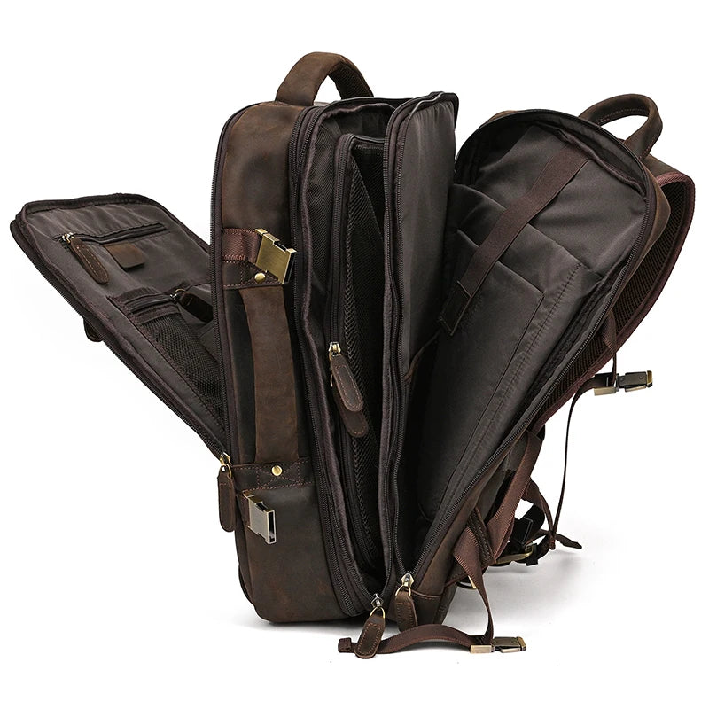 Mochila Executiva de Couro Legítimo Marrom