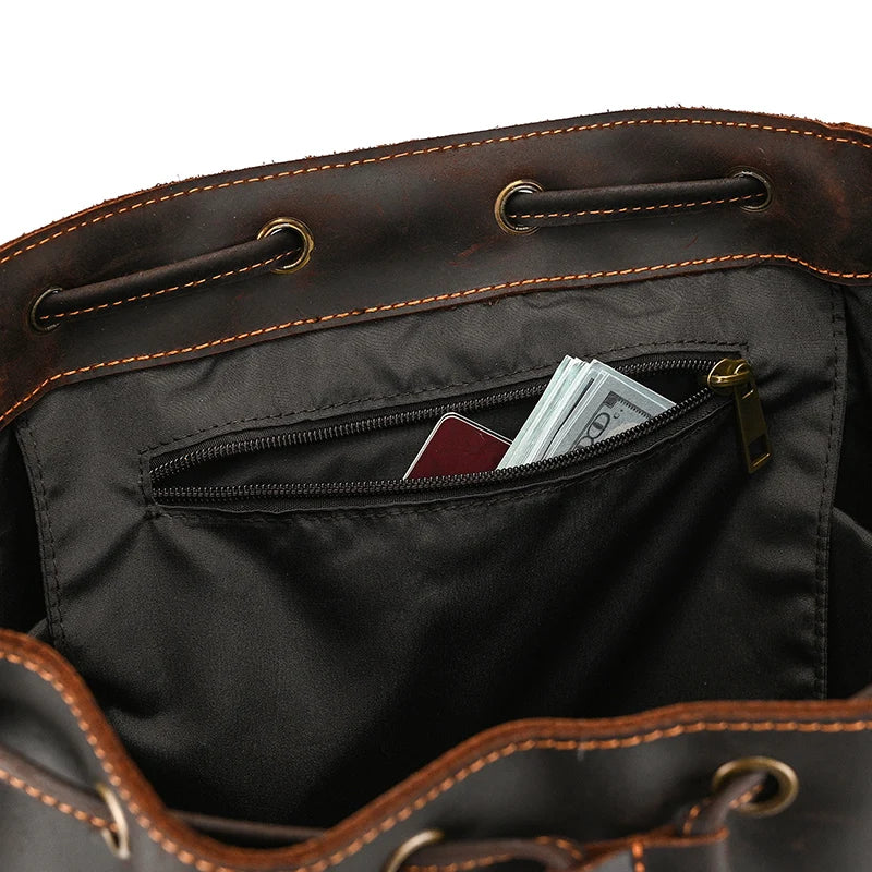 Mochila Executiva em Couro Legítimo Marrom Escuro