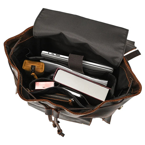 Mochila Executiva em Couro Legítimo Marrom Escuro