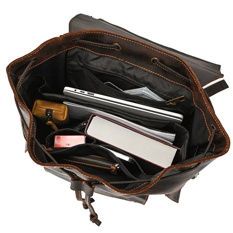 Mochila Executiva em Couro Legítimo Marrom Escuro