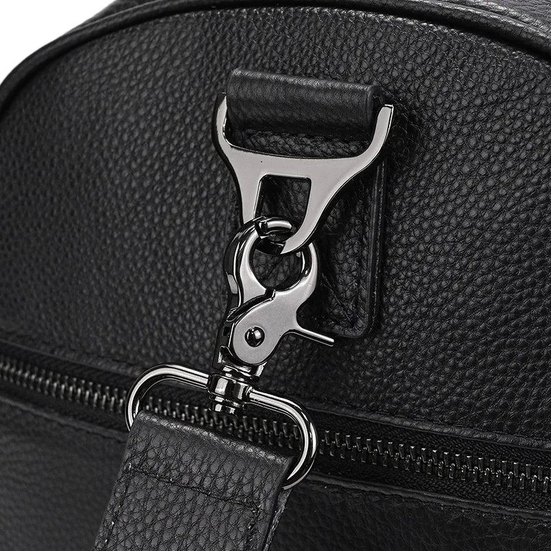 Mala de Viagem de Couro Legítimo Personalizado Preto