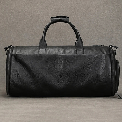 Mala de Viagem de Couro Legítimo Preto Hephaestus Titan