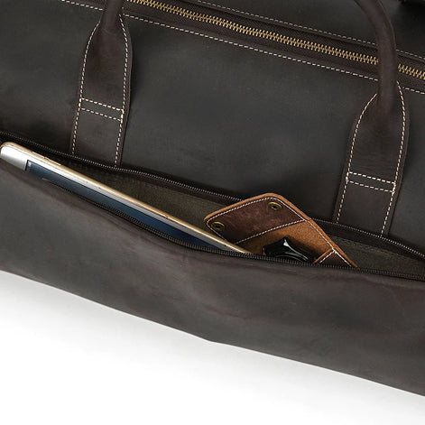 Mala de Viagem de Couro Legítimo Marrom Hephaestus Titan