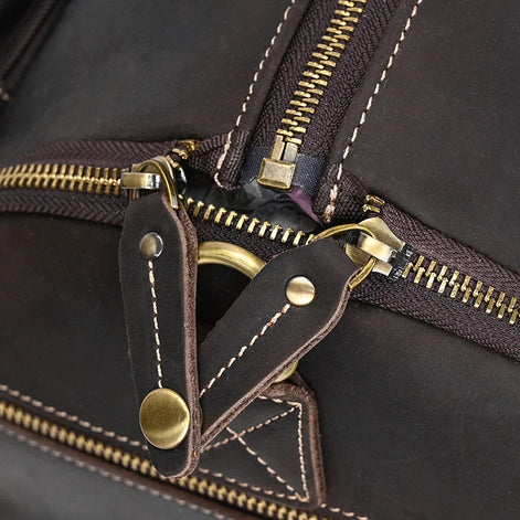 Mala Bolsa de Couro Legítimo Bege Hephaestus