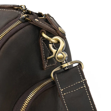 Mala Bolsa de Couro Legítimo Bege Hephaestus