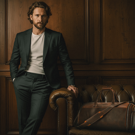 Mala de Viagem de Couro Legítimo Marrom Hephaestus Titan