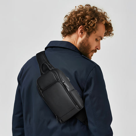 Shoulder Bag Masculina Impermeável Porta USB