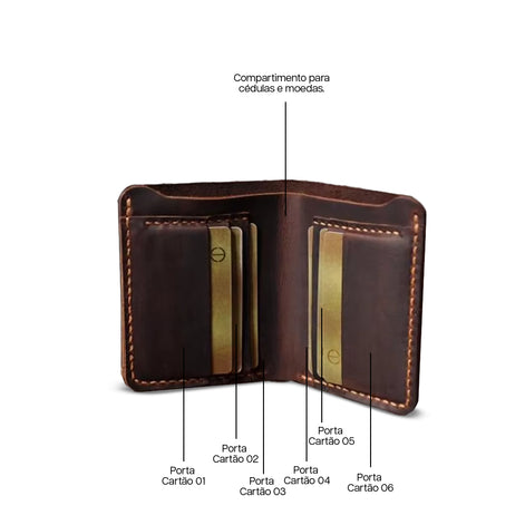 Carteira de Couro Masculina Hephaestus