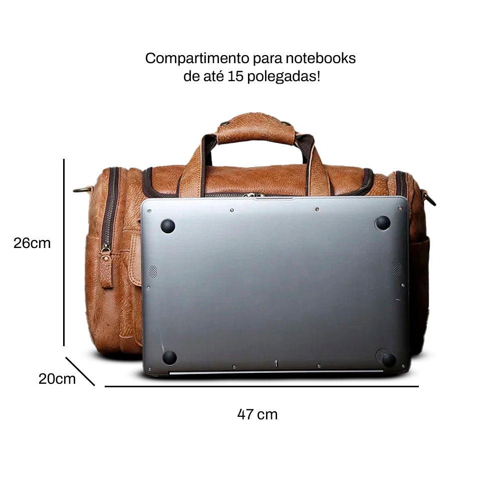 Mala de Viagem de Couro Legítimo Hephaestus