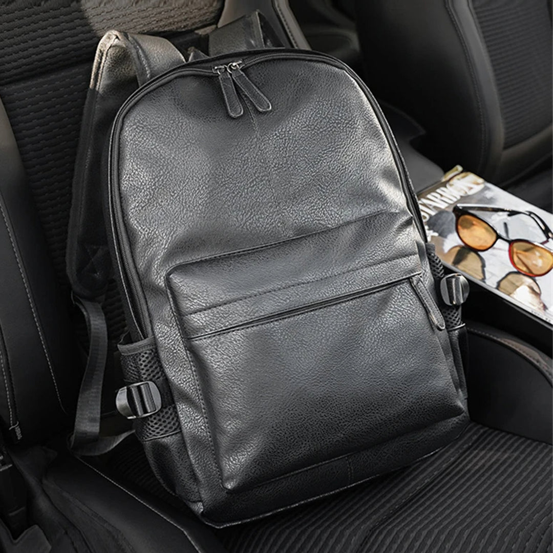 Mochila Executiva Masculina de Couro Preto