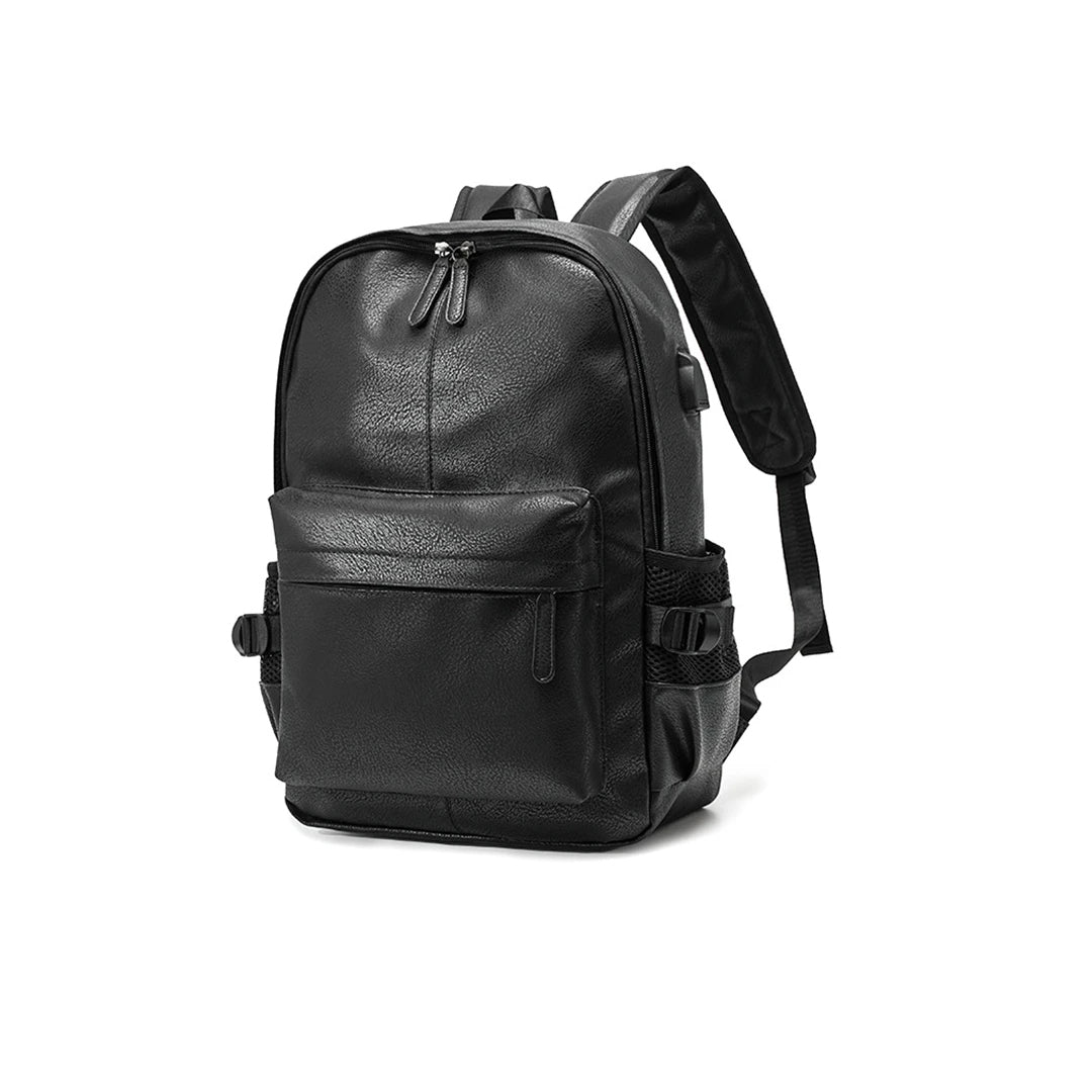 Mochila Executiva Masculina de Couro Preto