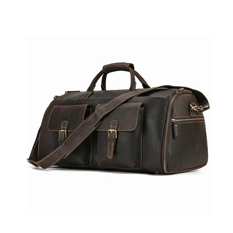 Mala Executiva de Couro Legítimo 35L Marrom Escuro Hephaestus