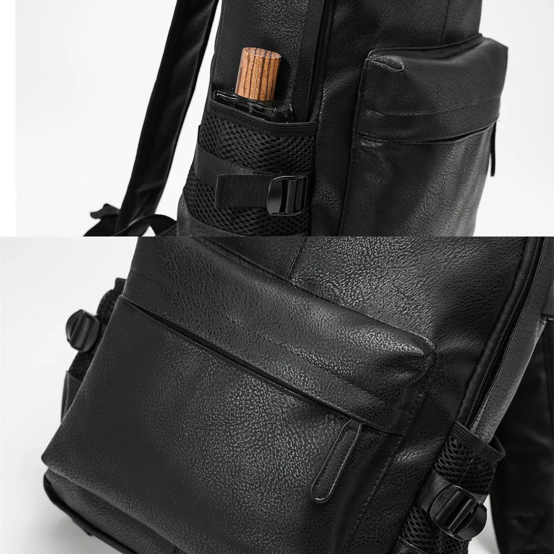 Mochila Executiva Masculina de Couro Preto