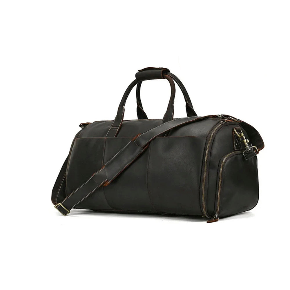 Mala Executiva de Couro Legítimo 35L Marrom Escuro Hephaestus