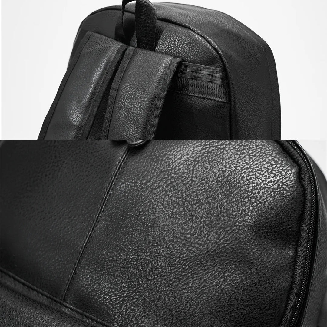 Mochila Executiva Masculina de Couro Preto