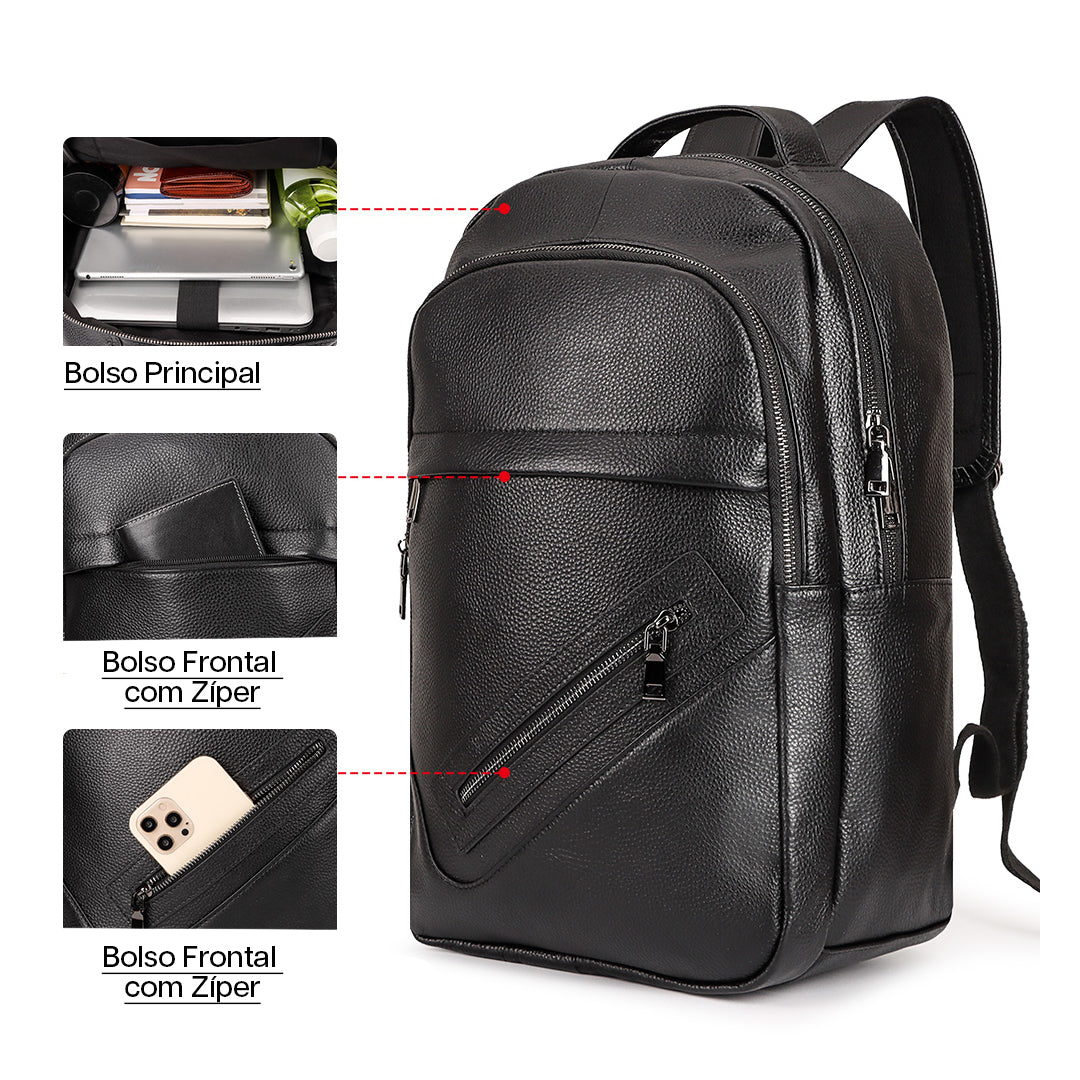 Mochila Executiva de Couro Legítimo Hephaestus