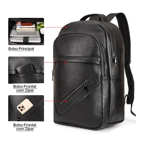 Mochila Executiva de Couro Legítimo Hephaestus