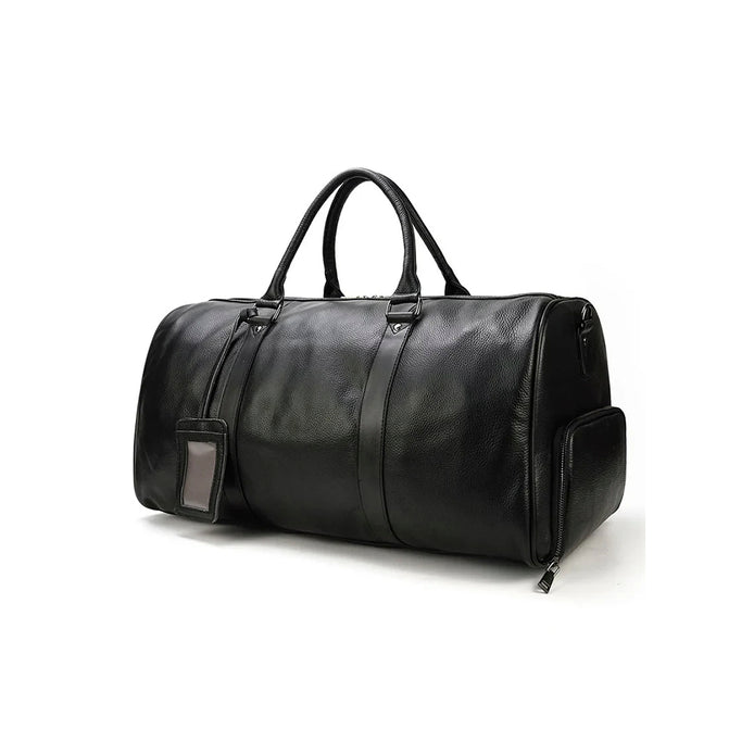 Mala de Viagem de Couro Legítimo Personalizado Preto