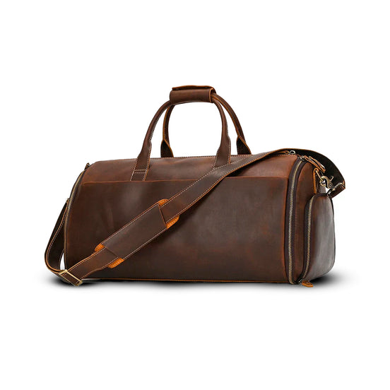 Mala de Viagem de Couro Legítimo Marrom Hephaestus Titan