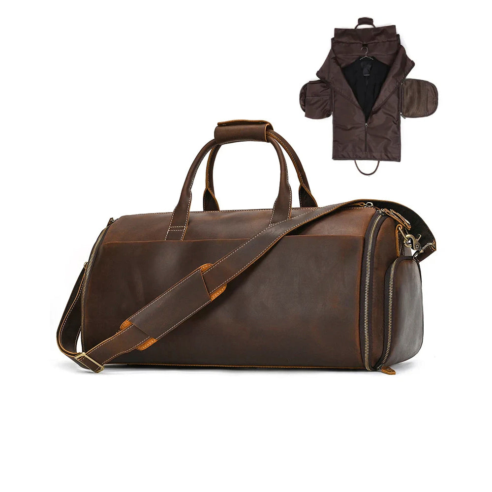 Mala de Viagem de Couro Legítimo Marrom Hephaestus Titan