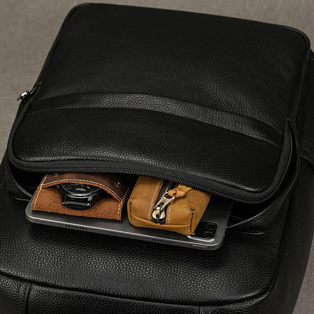 Mochila Executiva de Couro Legítimo para Notebook 15.6 Hephaestus