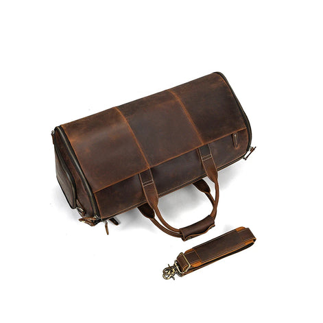 Mala de Viagem de Couro Legítimo Marrom Hephaestus Titan