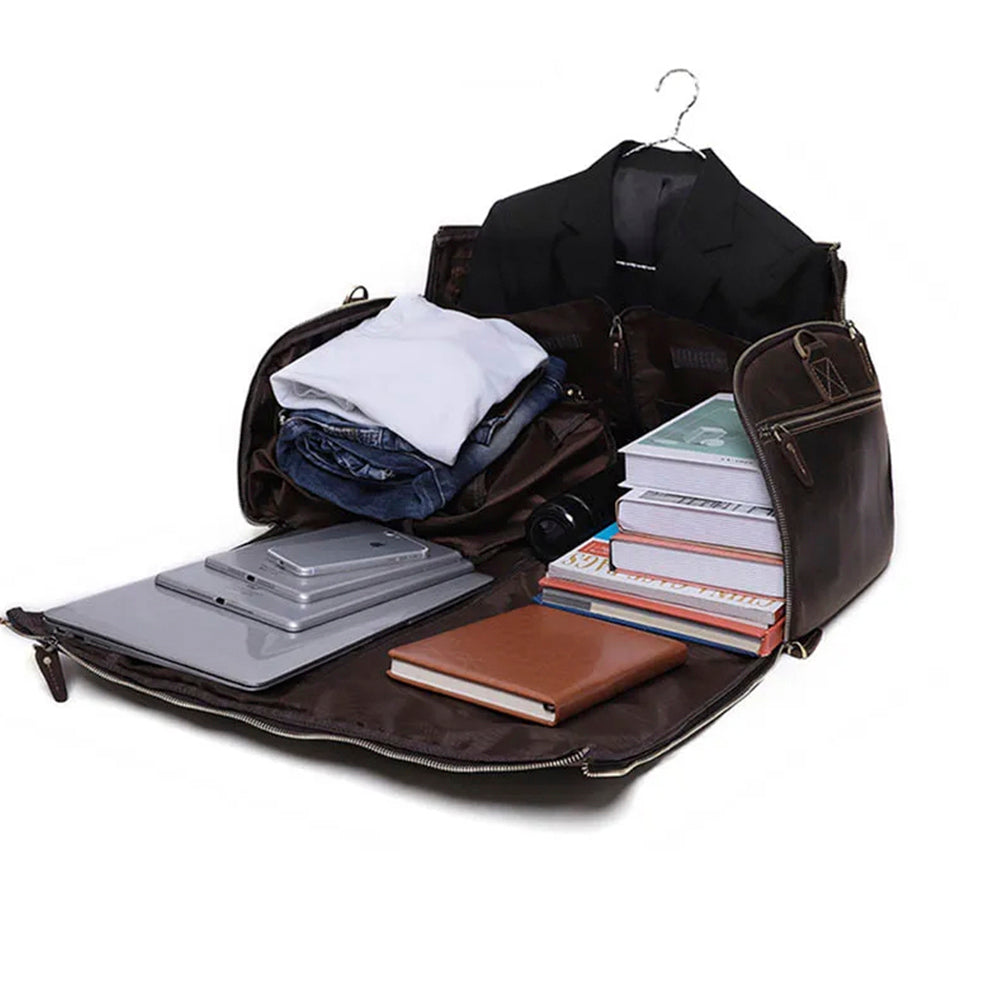 Mala Bolsa de Couro Legítimo Bege Hephaestus