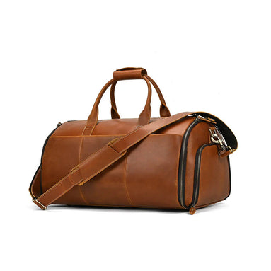 Mala Bolsa de Couro Legítimo Bege Hephaestus