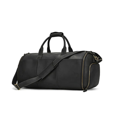 Mala de Viagem de Couro Legítimo Preto Hephaestus Titan