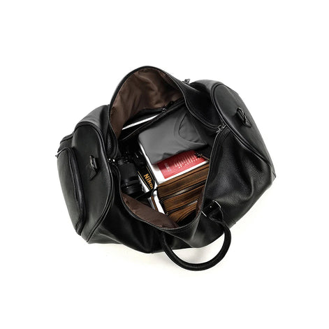 Mala de Viagem de Couro Legítimo Personalizado Preto