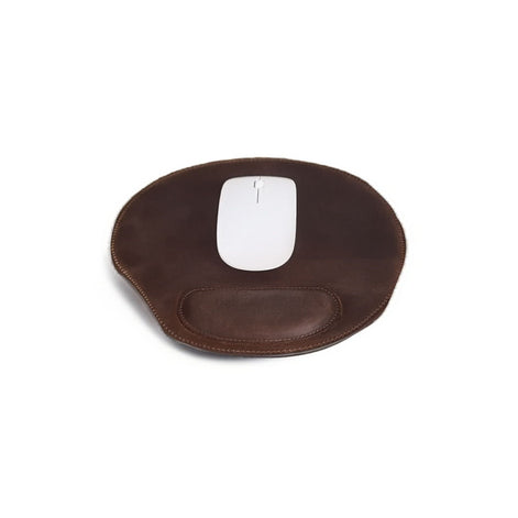 Mousepad em Couro Legítimo com Descanso para Pulso