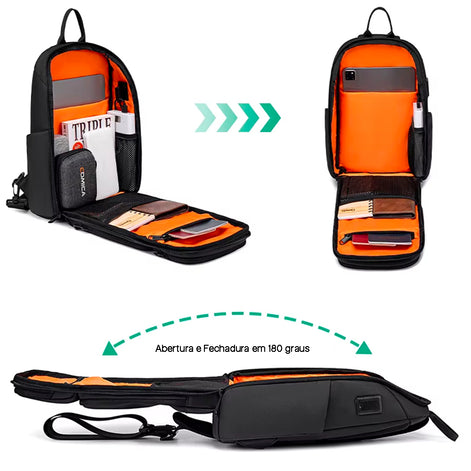 Bolsa de Ombro Masculina Impermeável Grande Fenruien