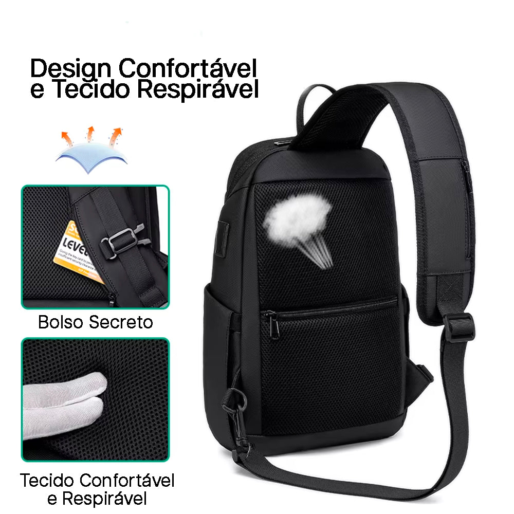 Bolsa de Ombro Masculina Impermeável Grande Fenruien