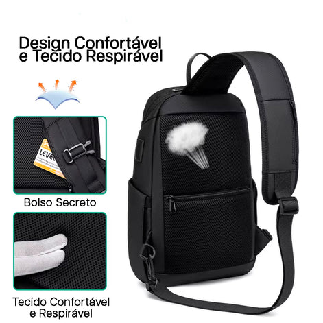 Bolsa de Ombro Masculina Impermeável Grande Fenruien