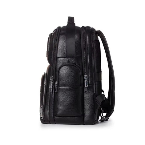 Mochila Executiva de Couro Legítimo Preto Hephaestus