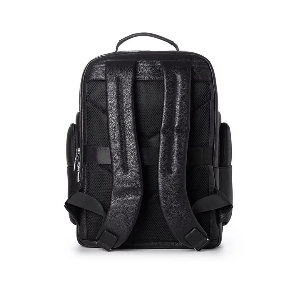 Mochila Executiva de Couro Legítimo Preto Hephaestus