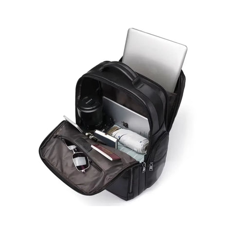 Mochila Executiva de Couro Legítimo Preto Hephaestus