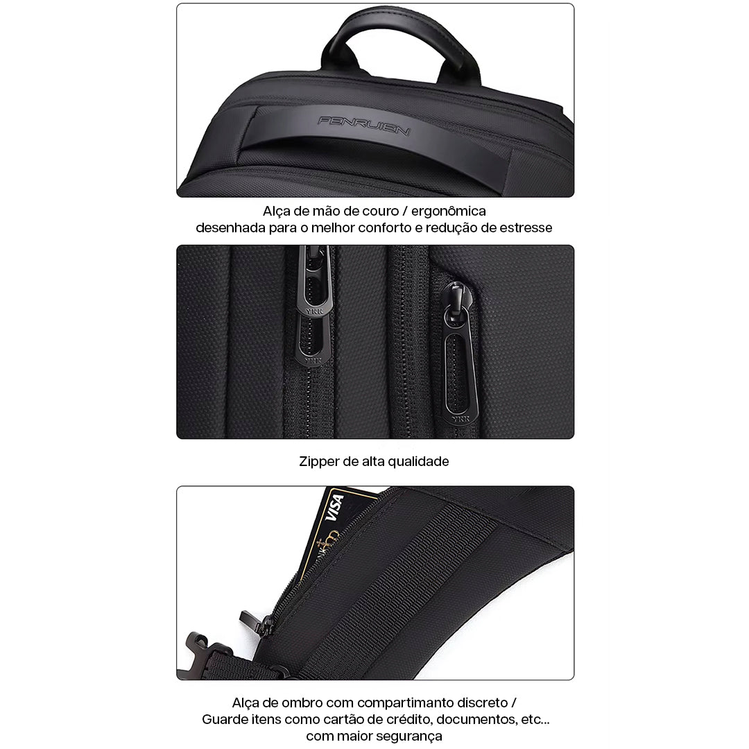 Mochila de Viagem Impermeável Expansível 25L - 33L Fenruien