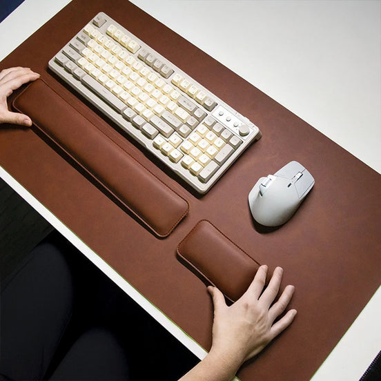 MousePad Executivo em Couro Legítimo com Descanso