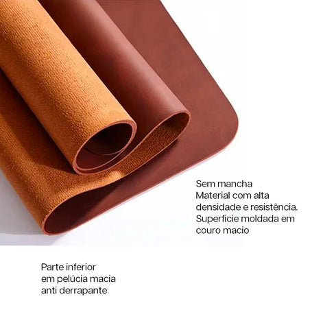 MousePad Executivo em Couro Legítimo com Descanso